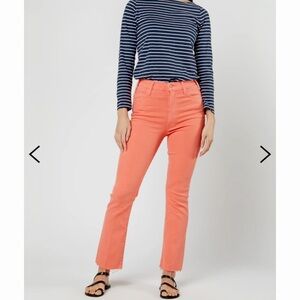 Mother The Hustler Ankle Fray in Persimmon/Second Chance, Sz 29